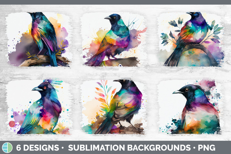 rainbow-magpie-distressed-sublimation-background-panel