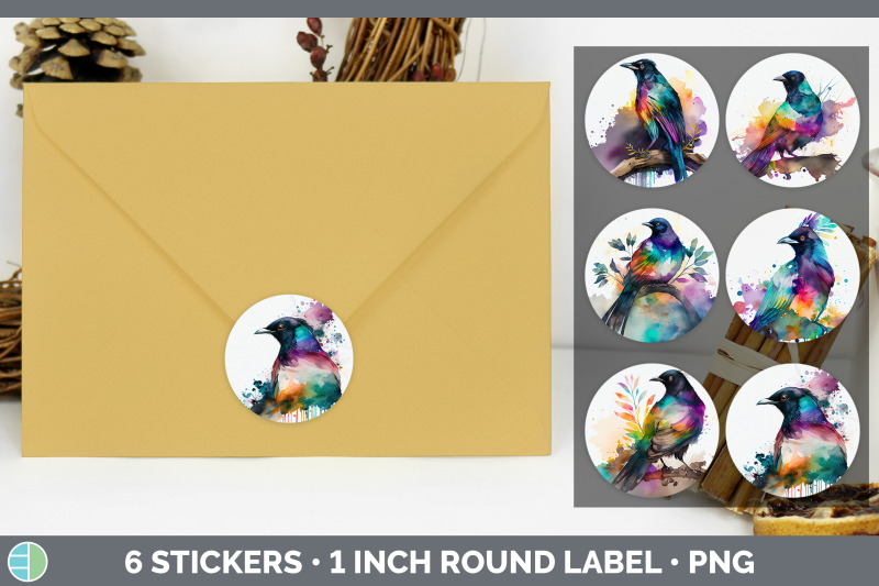 rainbow-magpie-stickers-sticker-1in-round-labels-png-designs