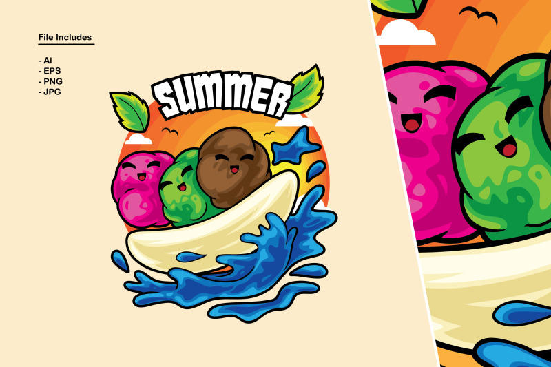 banana-ice-cream-summer-illustration