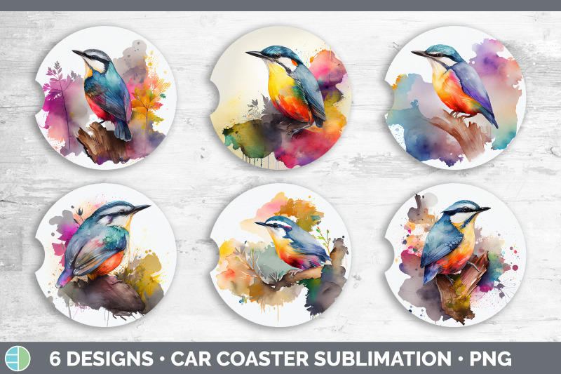 rainbow-nuthatch-car-coaster-sublimation-designs-bundle