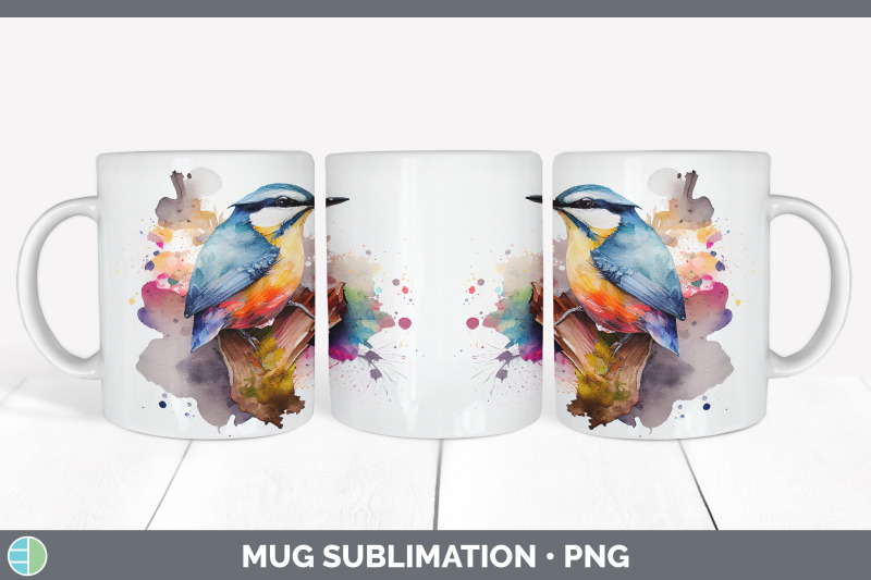 rainbow-nuthatch-mug-sublimation-coffee-cup-background-png