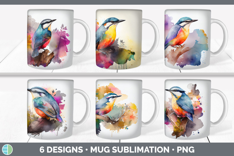 rainbow-nuthatch-mug-sublimation-coffee-cup-background-png