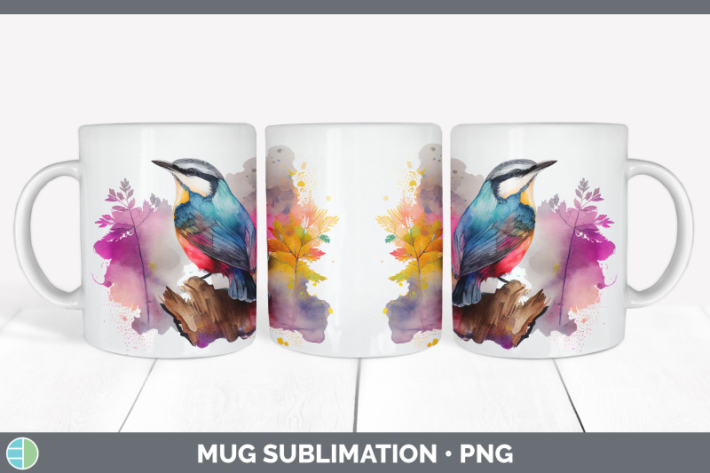 rainbow-nuthatch-mug-sublimation-coffee-cup-background-png