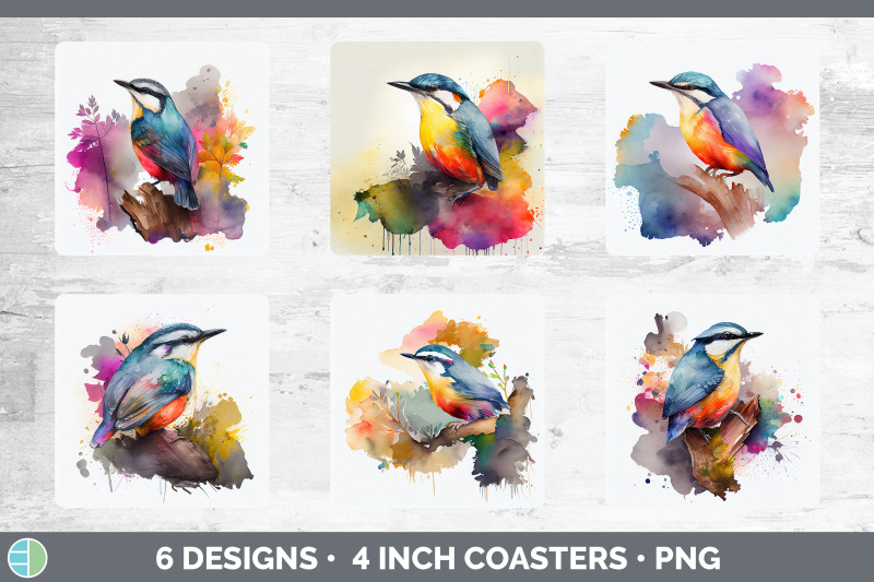 rainbow-nuthatch-square-coaster-sublimation-designs-bundle