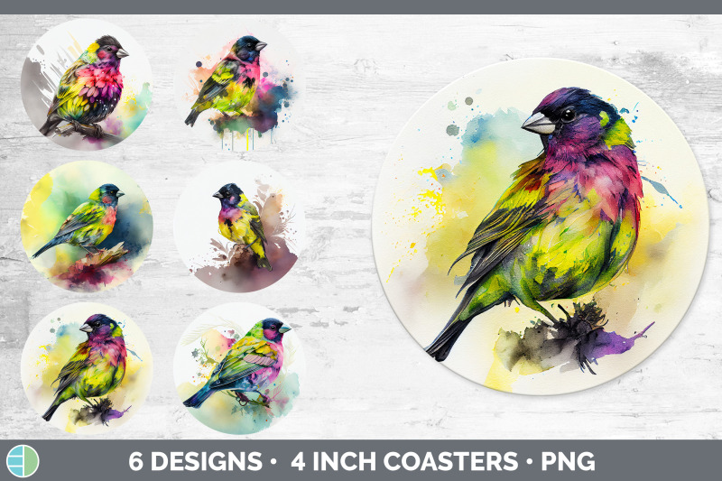 rainbow-siskin-round-coaster-sublimation-designs-bundle