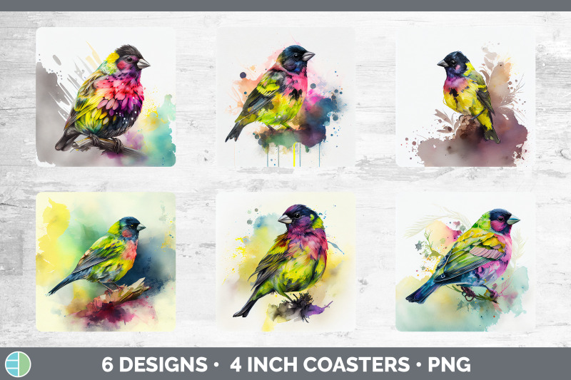 rainbow-siskin-square-coaster-sublimation-designs-bundle