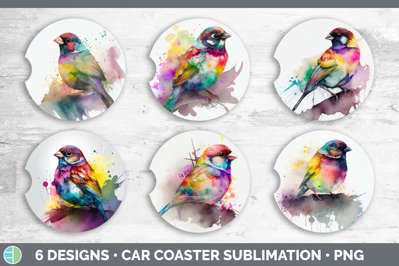 rainbow-sparrow-car-coaster-sublimation-designs-bundle