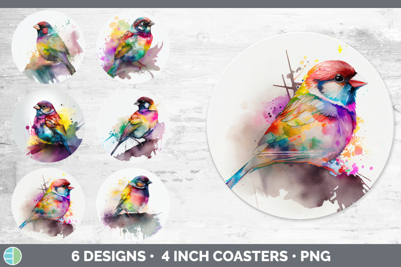 rainbow-sparrow-round-coaster-sublimation-designs-bundle