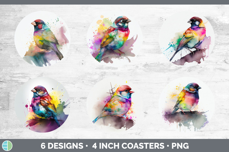 rainbow-sparrow-round-coaster-sublimation-designs-bundle