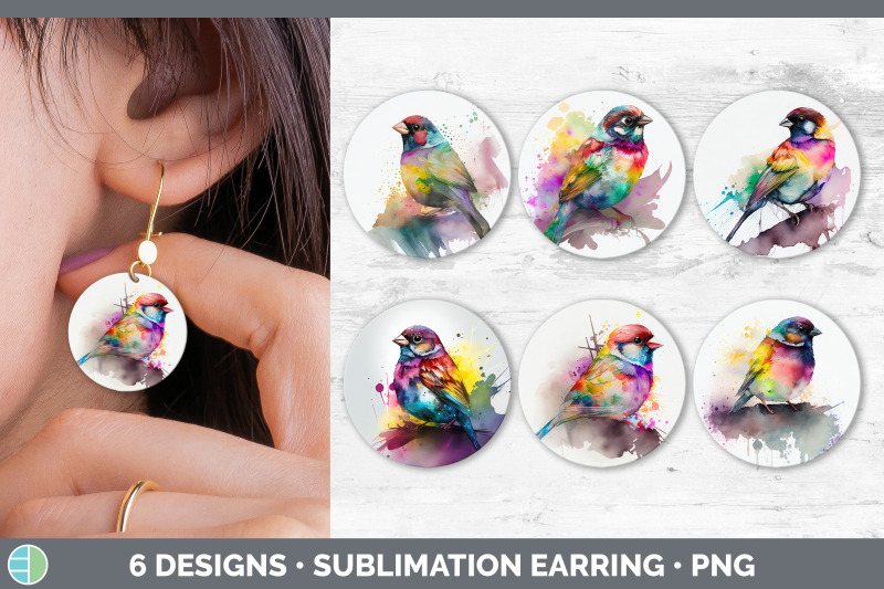 rainbow-sparrow-round-earring-sublimation-designs-bundle