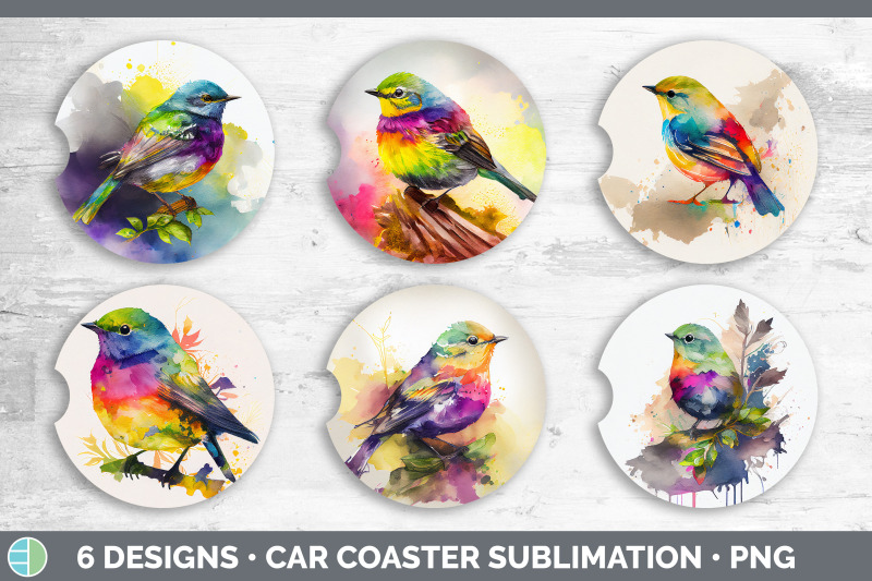 rainbow-warbler-car-coaster-sublimation-designs-bundle