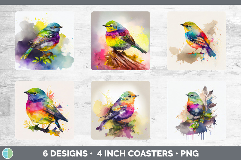 rainbow-warbler-square-coaster-sublimation-designs-bundle