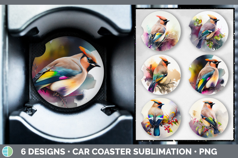 rainbow-waxwing-car-coaster-sublimation-designs-bundle