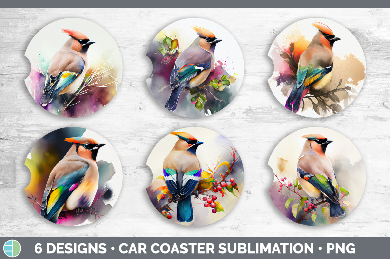 rainbow-waxwing-car-coaster-sublimation-designs-bundle