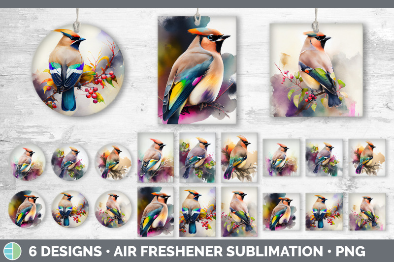 rainbow-waxwing-air-freshener-sublimation-designs-bundle