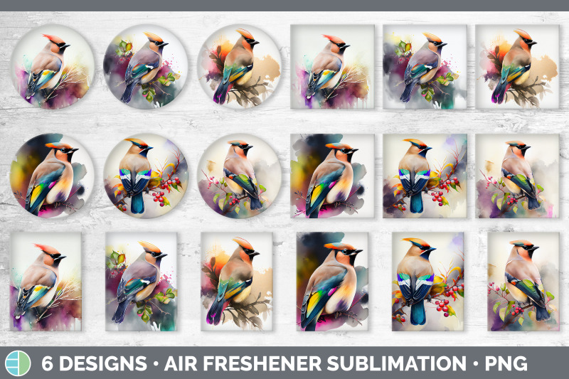 rainbow-waxwing-air-freshener-sublimation-designs-bundle