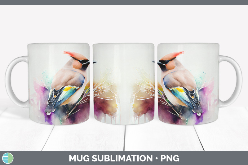 rainbow-waxwing-mug-sublimation-coffee-cup-background-png