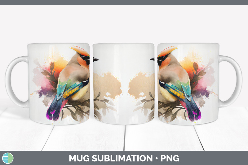 rainbow-waxwing-mug-sublimation-coffee-cup-background-png