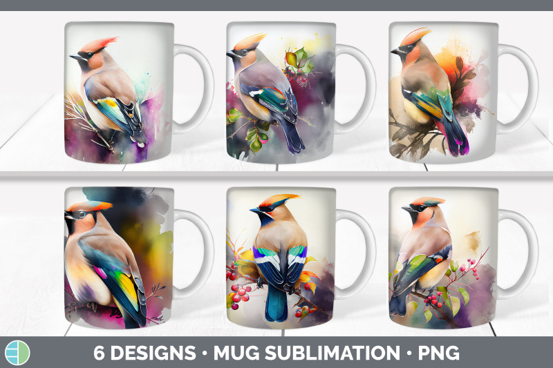 rainbow-waxwing-mug-sublimation-coffee-cup-background-png