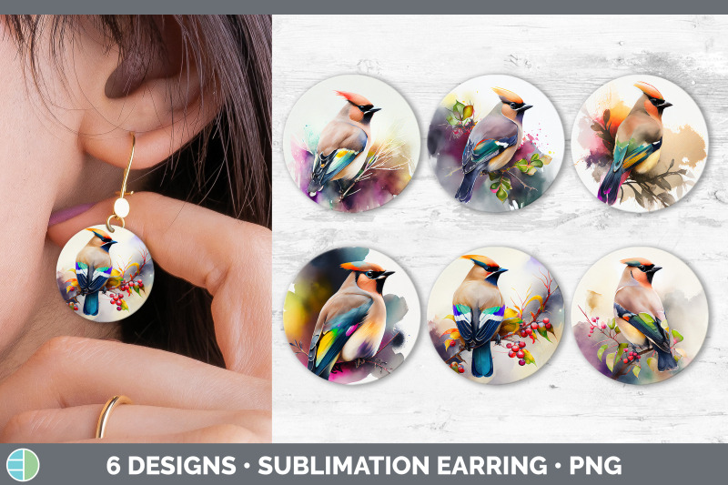 rainbow-waxwing-round-earring-sublimation-designs-bundle