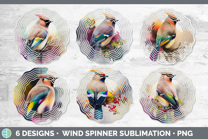 rainbow-waxwing-wind-spinner-sublimation-designs-bundle