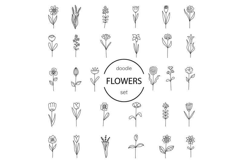 hand-drawn-set-illustration-flowers-in-doodle-style