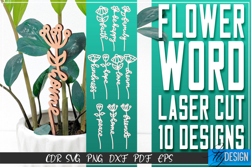 flower-word-laser-cut-svg-flower-decor-svg-design-cnc-files