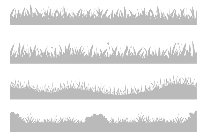 grass-silhouette-horizontal-banners-of-meadow-grassland-borders-lawn