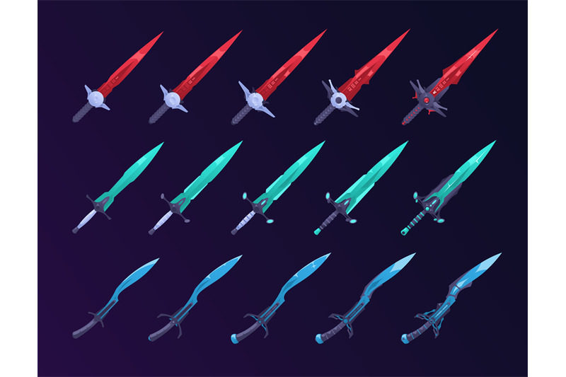 game-swords-upgrade-cartoon-fantasy-weapon-equipment-degree-for-gamin