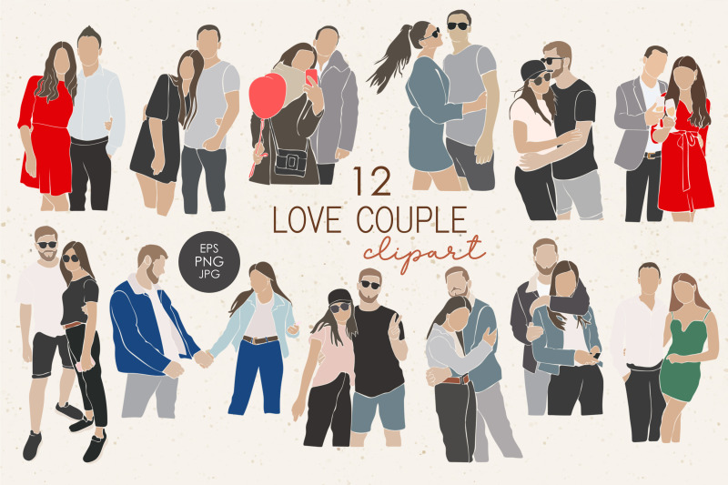 love-couple-clipart-12-abstract-couple-silhouette-couple-elements