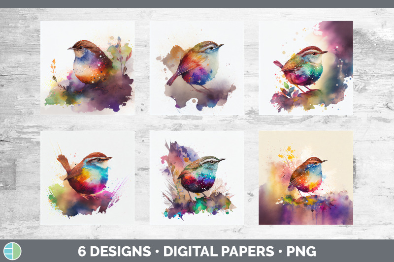 rainbow-wren-backgrounds-digital-scrapbook-papers