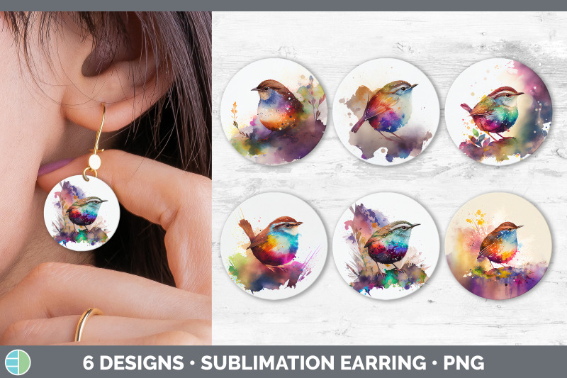 rainbow-wren-round-earring-sublimation-designs-bundle