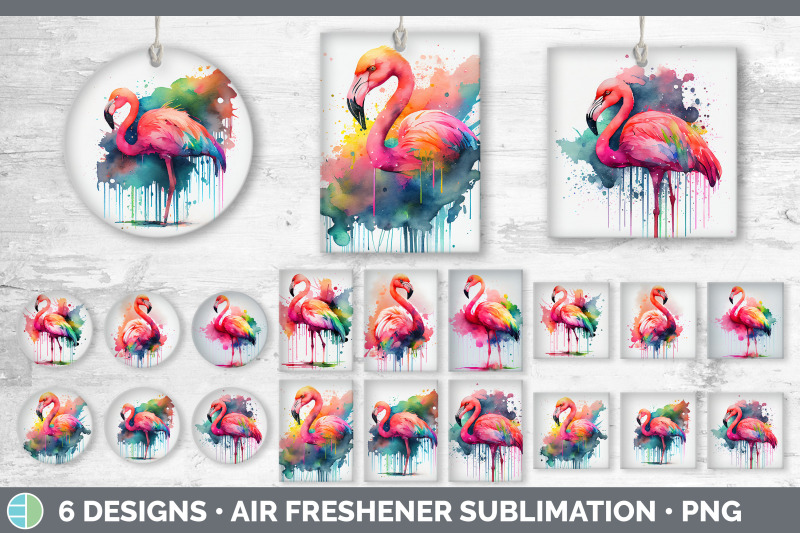 rainbow-flamingo-air-freshener-sublimation-designs-bundle