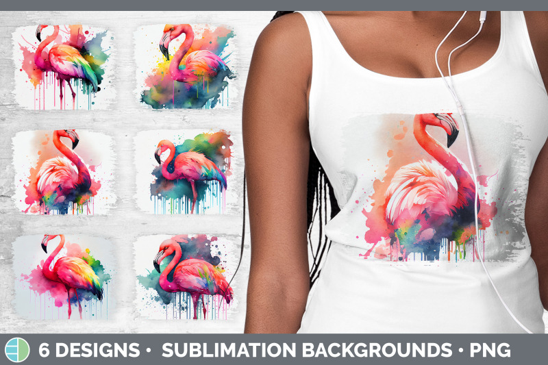 rainbow-flamingo-distressed-sublimation-background-panel