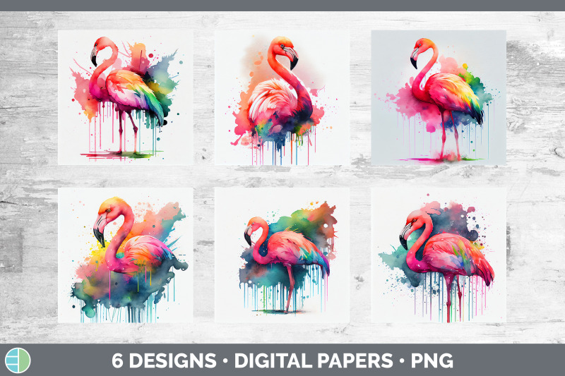 rainbow-flamingo-backgrounds-digital-scrapbook-papers