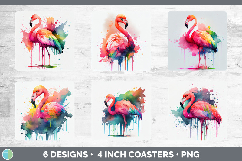 rainbow-flamingo-square-coaster-sublimation-designs-bundle