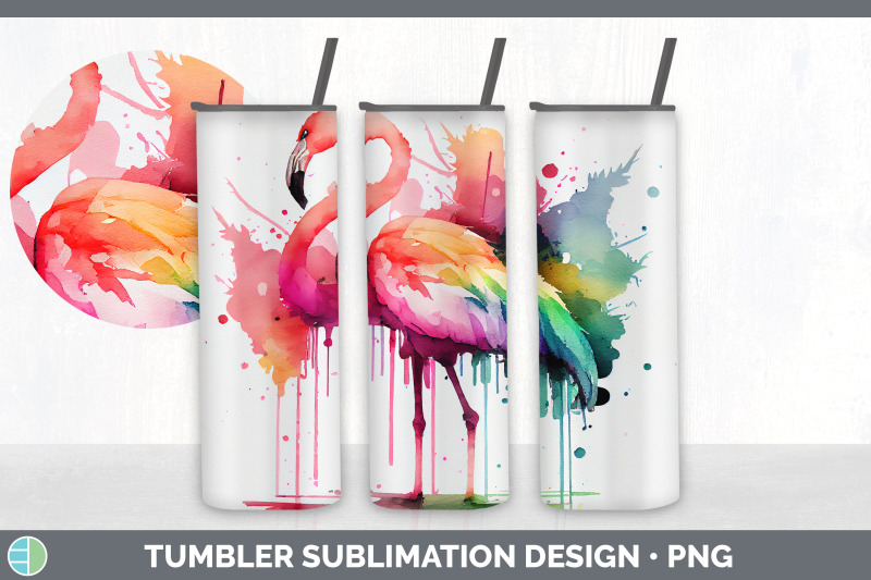 rainbow-flamingo-tumbler-sublimation-bundle