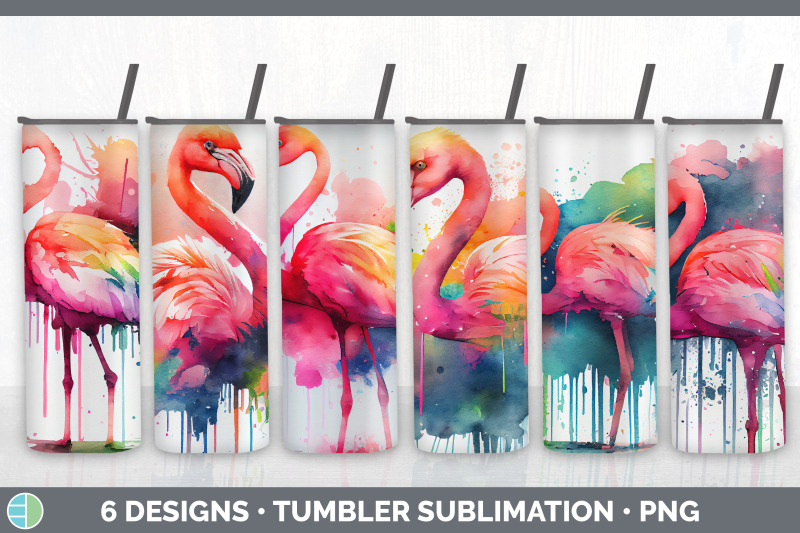 rainbow-flamingo-tumbler-sublimation-bundle