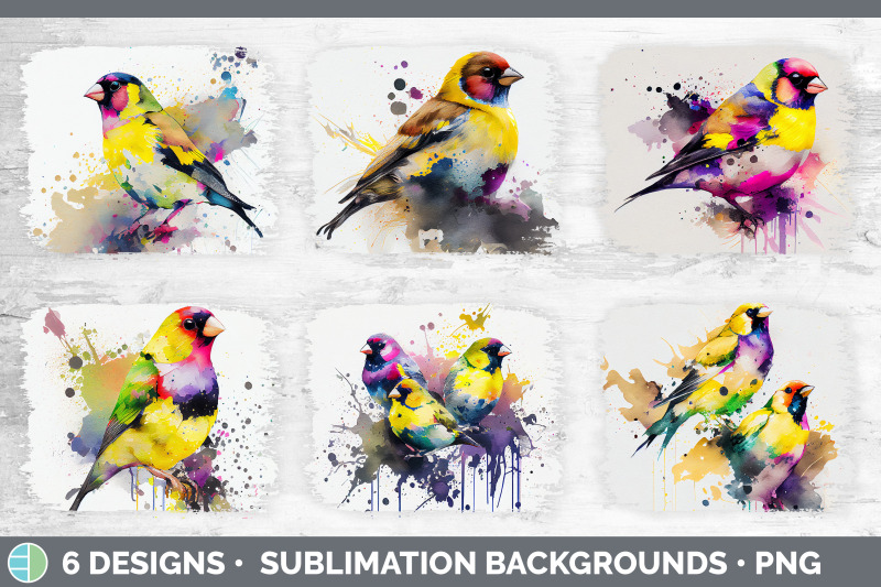 rainbow-goldfinch-distressed-sublimation-background-panel