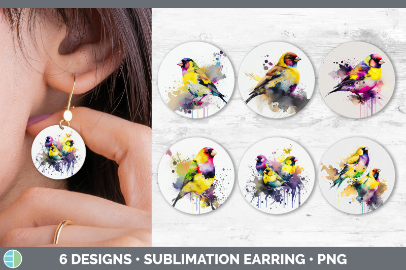 rainbow-goldfinch-round-earring-sublimation-designs-bundle