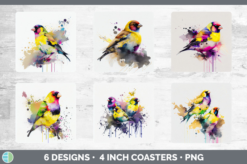 rainbow-goldfinch-square-coaster-sublimation-designs-bundle