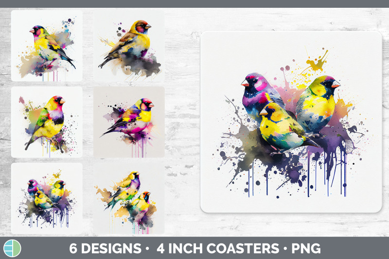 rainbow-goldfinch-square-coaster-sublimation-designs-bundle