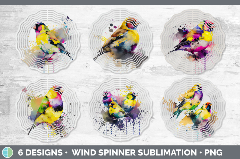 rainbow-goldfinch-wind-spinner-sublimation-designs-bundle