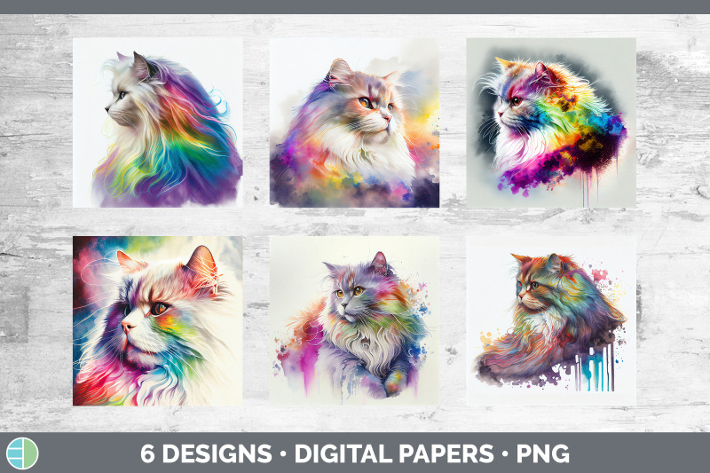 rainbow-angora-cat-backgrounds-digital-scrapbook-papers