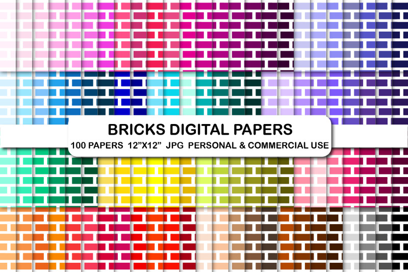 brick-wall-digital-backgrounds-rainbow-bricks-pattern-papers