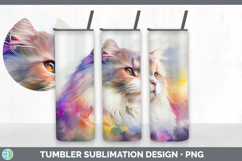 rainbow-angora-cat-tumbler-sublimation-bundle