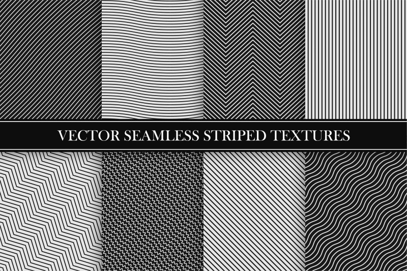 black-and-white-striped-patterns-set