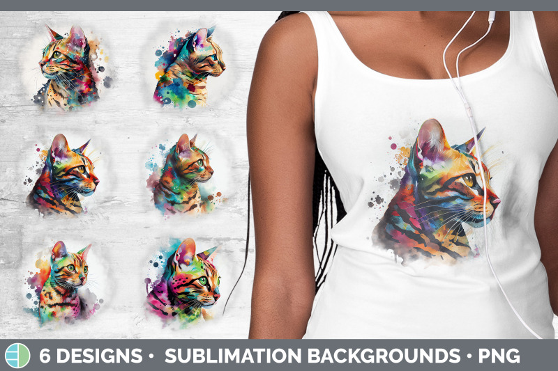 rainbow-bengal-cat-background-grunge-sublimation-backgrounds