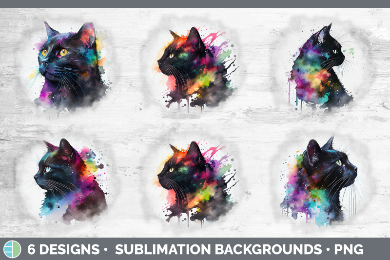 rainbow-black-cat-background-grunge-sublimation-backgrounds
