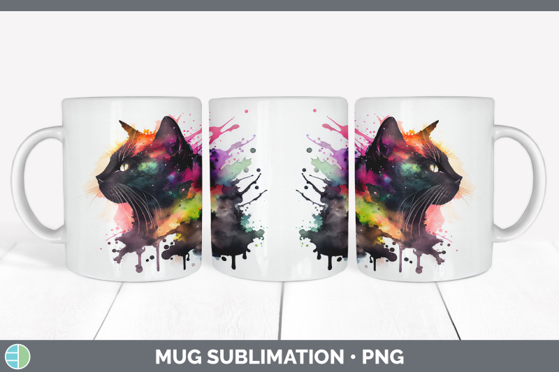 rainbow-black-cat-mug-sublimation-coffee-cup-background-png